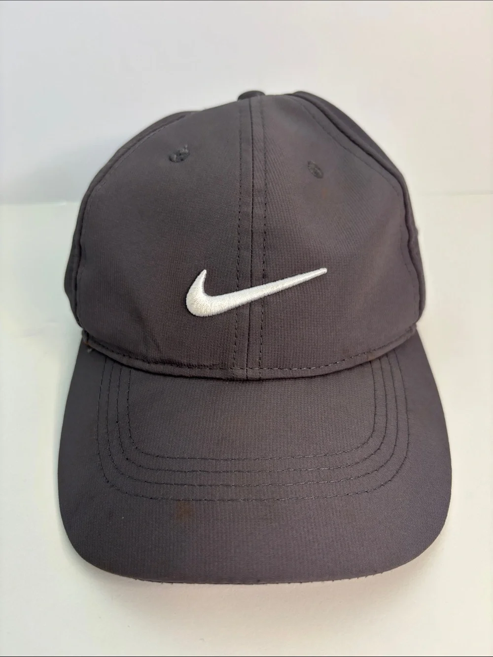 Nike Dri Fit Gray Baseball Cap with White Swoosh